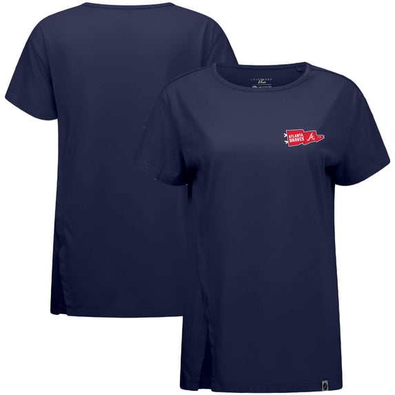 Women's Levelwear Navy Atlanta Braves Influx Rafters T-Shirt