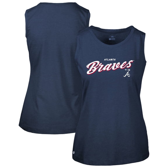 Women's-Levelwear  Navy Atlanta Braves Macy Tank Top
