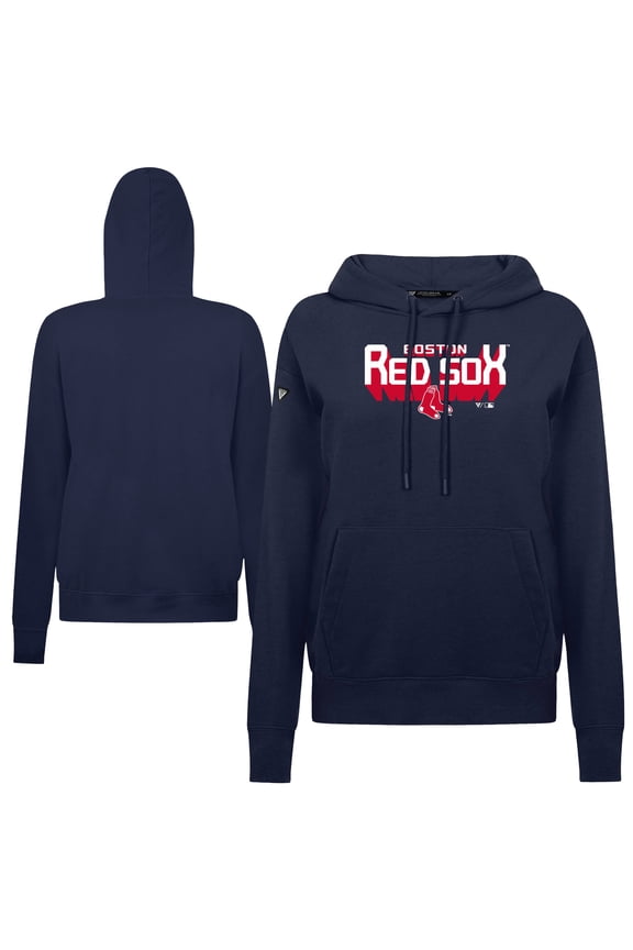 Women's Levelwear Navy Boston Red Sox Adorn Retro 3D Pullover Hoodie