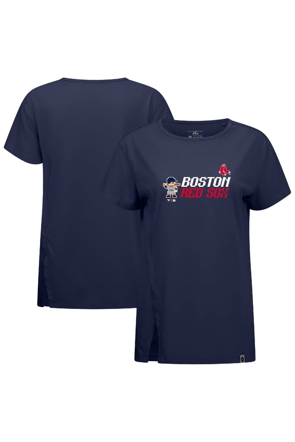 Women's-Levelwear Navy Boston Red Sox Influx 8-Bit Baseball T-Shirt