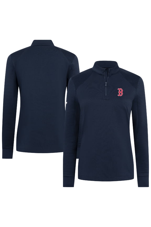 Women's Levelwear Navy Boston Red Sox Power Insignia 2.0 Quarter-Zip Pullover Top