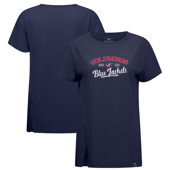 Women's Levelwear Navy Columbus Blue Jackets Influx Ice Wall T-Shirt