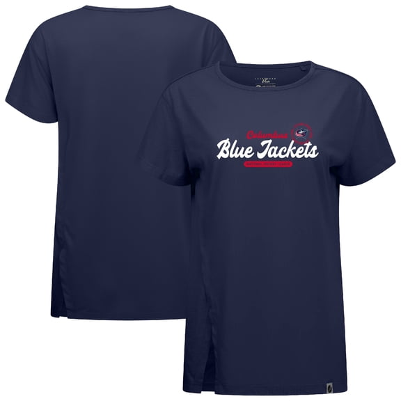 Women's Levelwear Navy Columbus Blue Jackets Influx Monument T-Shirt