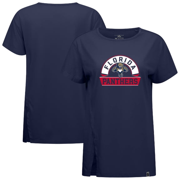 Women's Levelwear Navy Florida Panthers Influx Banner Arch T-Shirt