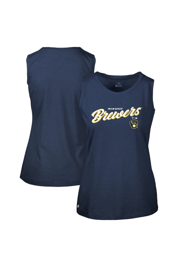 Women's-Levelwear Navy Milwaukee Brewers Macy Tank Top