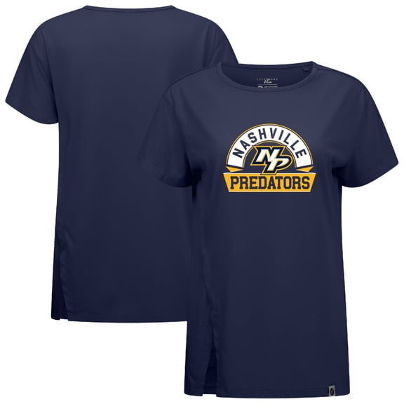 Women's Levelwear  Navy Nashville Predators Influx Banner Arch T-Shirt