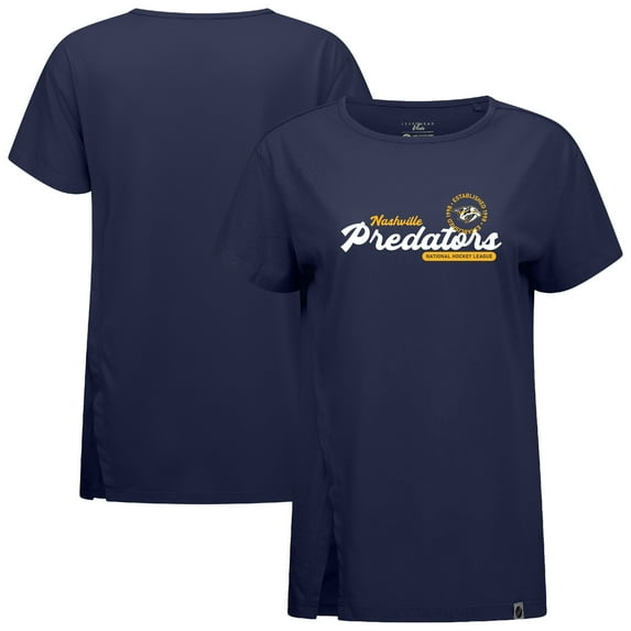 Women's Levelwear Navy Nashville Predators Influx Monument T-Shirt