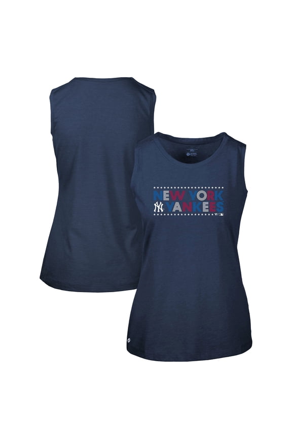 Women's Levelwear Navy New York Yankees Independence Day Macy Star-Spangled Tank Top
