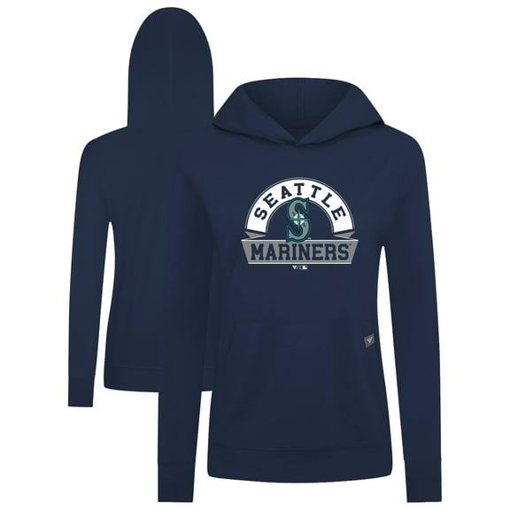 Women's Levelwear Navy Seattle Mariners Relay Banner Arch Long Sleeve T-Shirt Hoodie