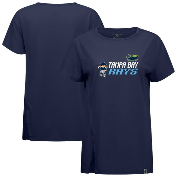 Women's-Levelwear  Navy Tampa Bay Rays Influx 8-Bit Baseball T-Shirt