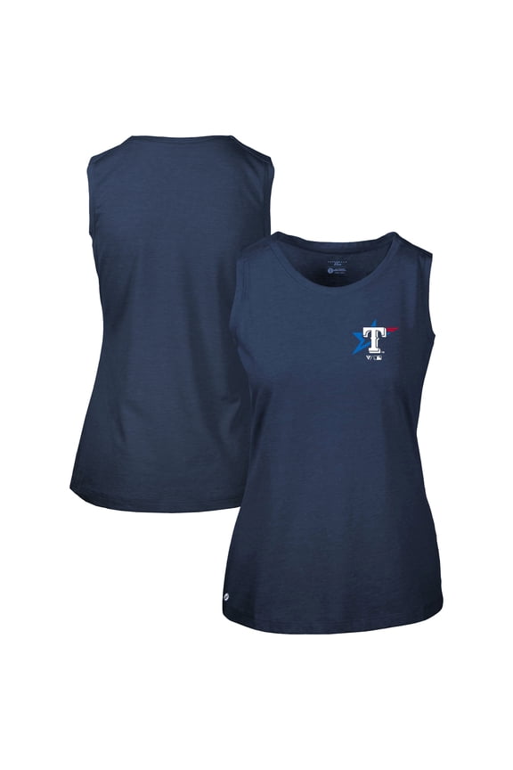 Women's Levelwear Navy Texas Rangers Independence Day Macy Governor Tank Top