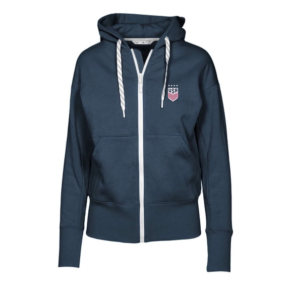 Women's Levelwear Navy USWNT Gardinia Full-Zip Hoodie