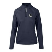 Women's Levelwear Navy Vancouver Canucks Hadley Icon Mantra Quarter-Zip Pullover Top