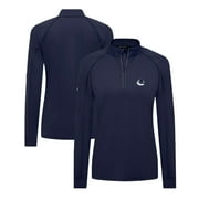 Women's Levelwear Navy Vancouver Canucks Kinetic Insignia Core Quarter-Zip Pullover Top