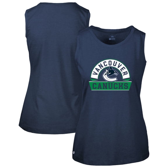 Women's Levelwear  Navy Vancouver Canucks Macy Banner Arch Tank Top