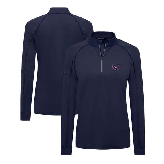 Women's Levelwear Navy Washington Capitals Kinetic Insignia Core Quarter-Zip Pullover Top