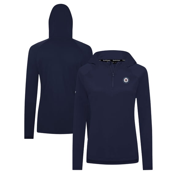 Women's Levelwear Navy Winnipeg Jets Raven Insignia Core Quarter-Zip Jacket