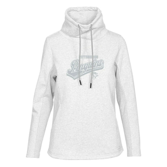 Women's Levelwear Oatmeal Pittsburgh Penguins Loop Sweep Pullover Hoodie