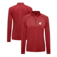 thumbnail image 1 of Women's Levelwear Red Calgary Flames Kinetic Insignia Core Quarter-Zip Pullover Top, 1 of 3