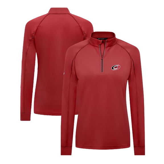 Women's Levelwear Red Carolina Hurricanes Kinetic Insignia Core Quarter-Zip Pullover Top