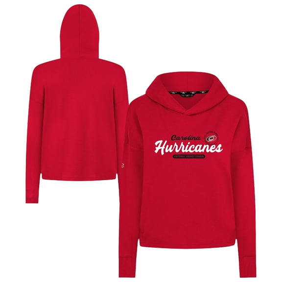 Women's Levelwear  Red Carolina Hurricanes Sweet Monument Tri-Blend Cropped Pullover Hoodie