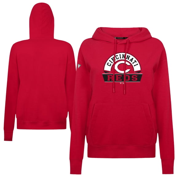 Women's Levelwear Red Cincinnati Reds Adorn Banner Arch Hoodie
