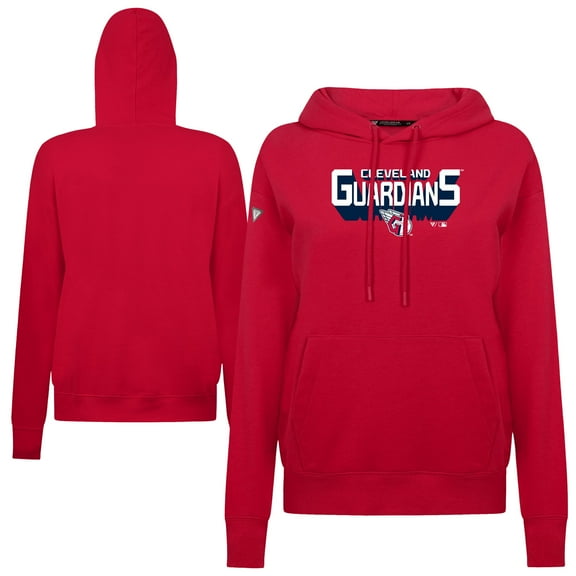 Women's Levelwear Red Cleveland Guardians Adorn Retro 3D Pullover Hoodie