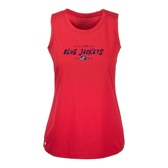Women's Levelwear Red Columbus Blue Jackets Macy Scratched Tank Top