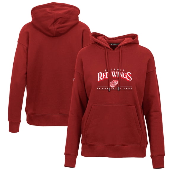 Women's Levelwear Red Detroit Red Wings Retro Adorn Spellout Pullover Hoodie