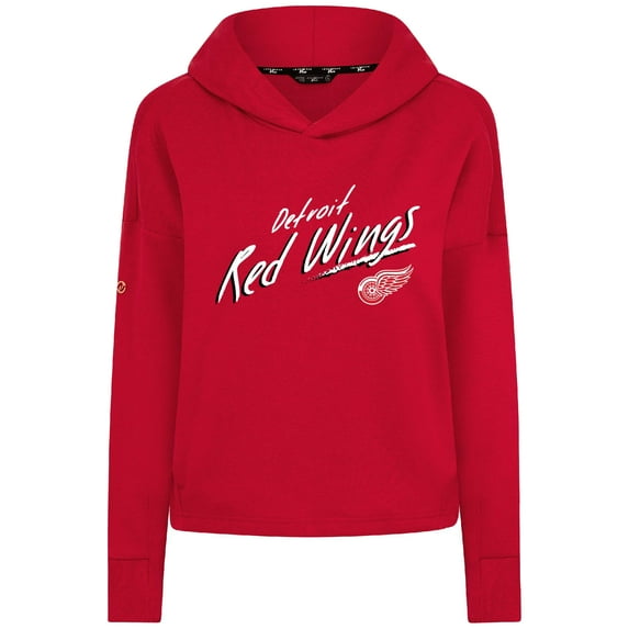 Women's Levelwear Red Detroit Red Wings Sweet Sizzle Tri-Blend Cropped Pullover Hoodie