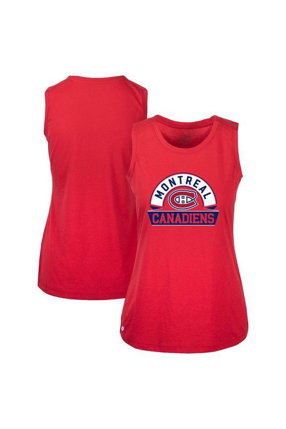 Women's Levelwear Red Montreal Canadiens Macy Banner Arch Tank Top