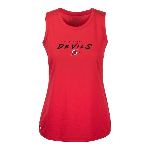 Women's Levelwear Red New Jersey Devils Macy Scratched Tank Top