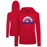 Women's Levelwear Red New York Rangers Relay Banner Arch Pullover Hoodie