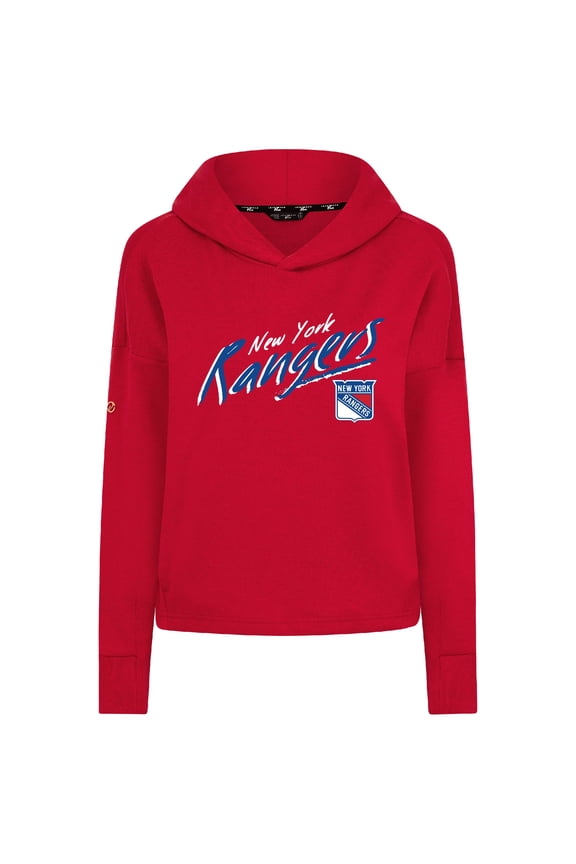 Women's Levelwear Red New York Rangers Sweet Sizzle Tri-Blend Cropped Pullover Hoodie
