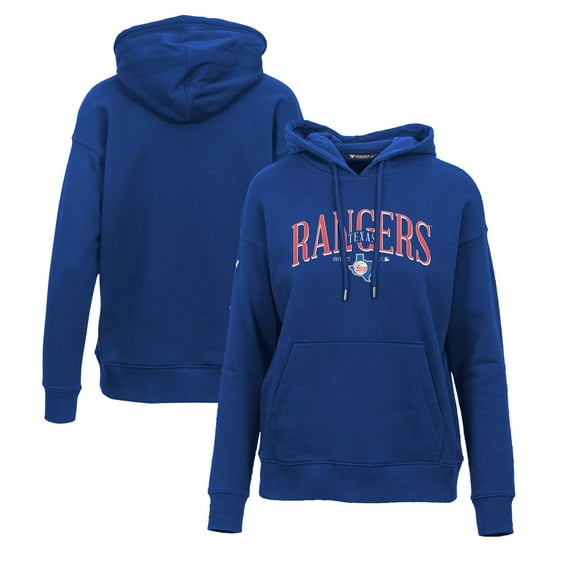 Women's Levelwear Royal Texas Rangers Adorn Cooperstown Collection Retro Spellout Pullover Hoodie