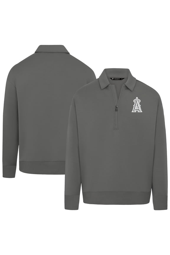Women's Levelwear Stone Los Angeles Angels Canmore Chenille Logo Quarter-Zip Top