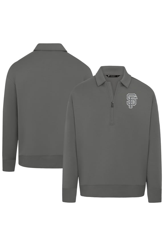 Women's Levelwear Stone San Francisco Giants Canmore Chenille Logo Quarter-Zip Top