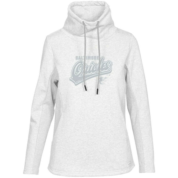 Women's Levelwear White Baltimore Orioles Loop Sweep Pullover Sweatshirt