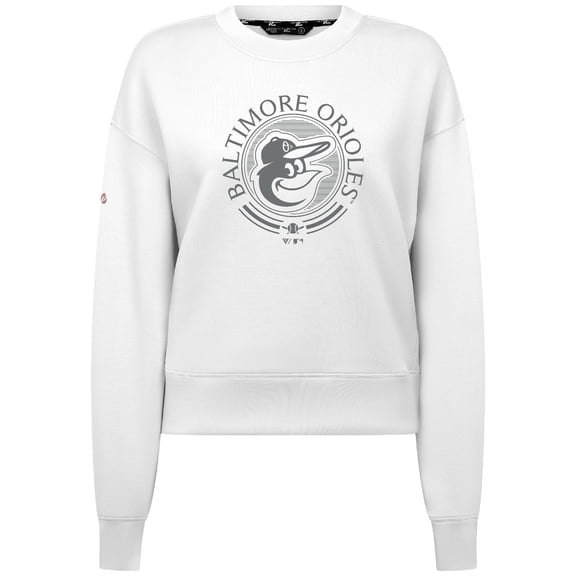 Women's Levelwear White Baltimore Orioles Sponge Tri-Blend Grain Sweatshirt