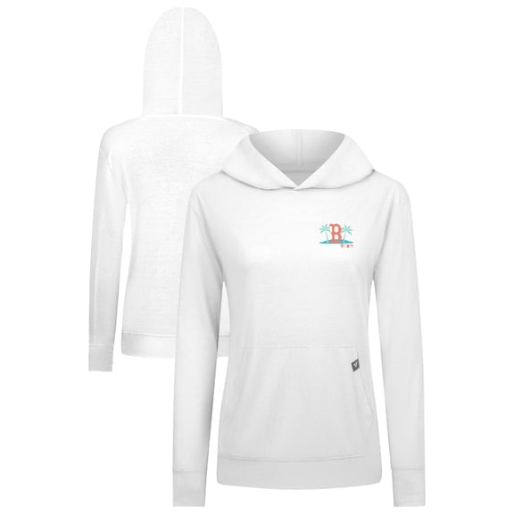 Women's Levelwear White Boston Red Sox Relay Spring Break Panoramic Bold Hoodie