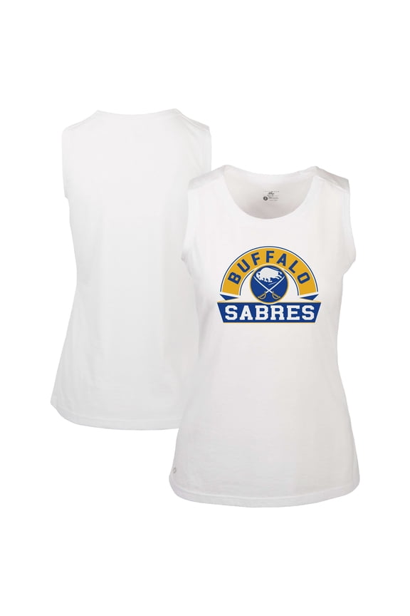 Women's Levelwear  White Buffalo Sabres Macy Banner Arch Tank Top