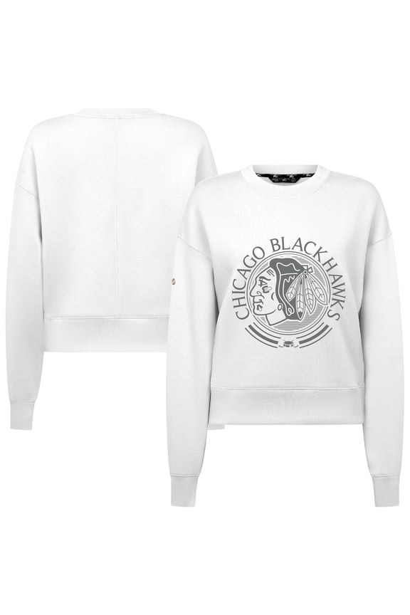 Women's Levelwear White Chicago Blackhawks Slate & Snow Sponge Tri-Blend Sweatshirt