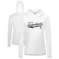 thumbnail image 1 of Women's Levelwear White Cleveland Guardians Slender Glide Raglan Hoodie, 1 of 3