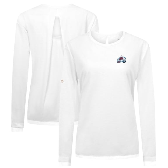 Women's Levelwear White Colorado Avalanche Sequoia Primary Logo Long Sleeve T-Shirt