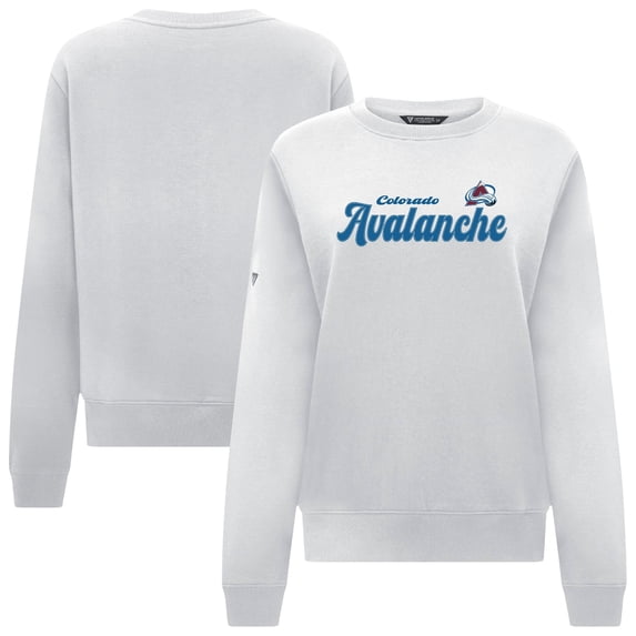 Women's Levelwear White Colorado Avalanche Yvette Big Script Tri-Blend Sweatshirt