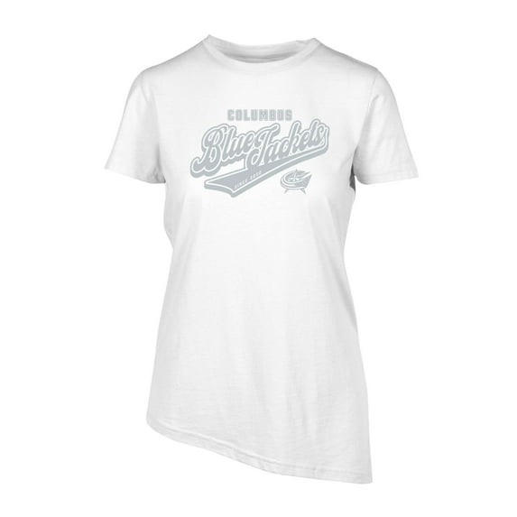 Women's Levelwear White Columbus Blue Jackets Birch Sweep T-Shirt