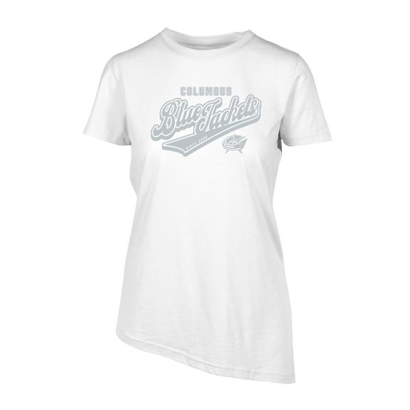 Women's Levelwear White Columbus Blue Jackets Birch Sweep T-Shirt