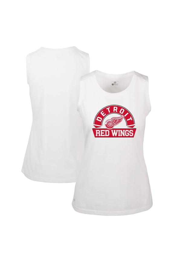 Women's Levelwear White Detroit Red Wings Macy Banner Arch Tank Top
