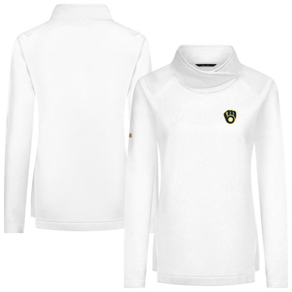 Women's Levelwear White Milwaukee Brewers Advance Insignia 2.0 Raglan Pullover