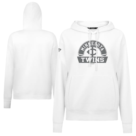 Women's Levelwear White Minnesota Twins Adorn Banner Arch Hoodie